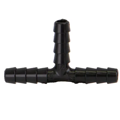 1/4" Hose Barb x 1/4" Hose Barb x 1/4" Hose Barb Banjo® Black Fiberglass-Reinforced Polypropylene Tee