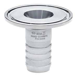 1" Tri-Clamp x 3/8" Hose Stainless Steel Sanitary Hose Adapter