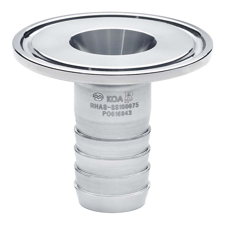 1" Tri-Clamp x 3/4" Hose Stainless Steel Sanitary Hose Adapter