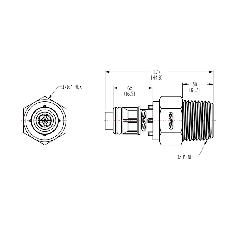 1/4" MNPT EFC Series Pipe Thread Insert - Shutoff (Body Sold Separately)