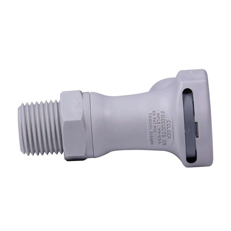 1/2" MNPT HFC 12 Series Polypropylene Coupling Body - Shutoff (Insert Sold Separately)