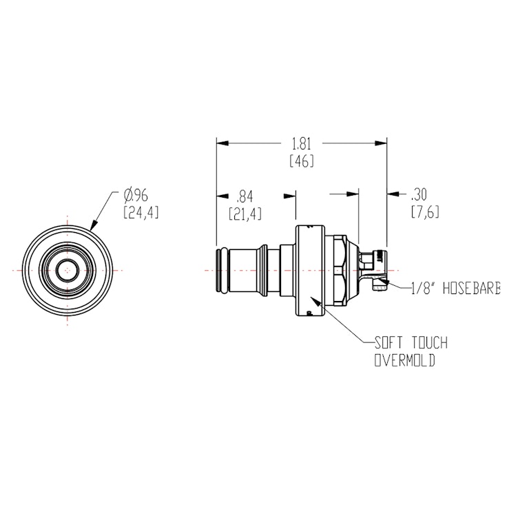 1/8" ID In-Line Hose Barb NS4 Series Polypropylene Non-Spill Coupling Insert (Body Sold Separately)