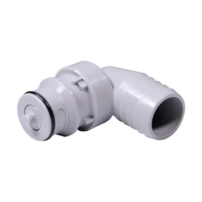 3/4" Hose Barb HFC 12 Series Polypropylene Elbow Coupling Insert - Shutoff (Body Sold Separately)