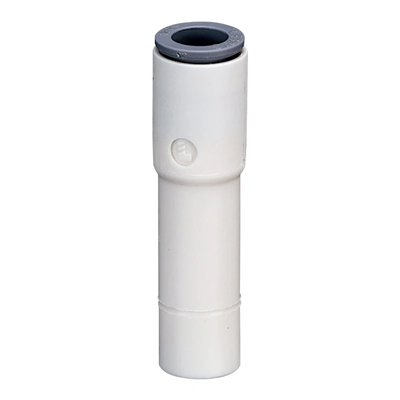 1/4" OD Push-to-Connect x 3/8" OD Stem White Nylon LIQUIfit® Stem Reducer