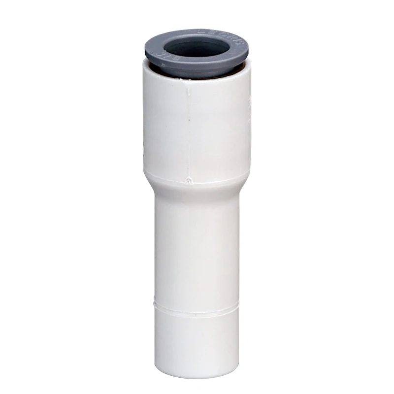 3/8" OD Push-to-Connect x 1/2" OD Stem White Nylon LIQUIfit® Stem Reducer