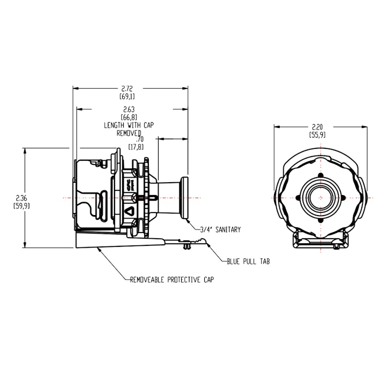 3/4" Sanitary AseptiQuik® Coupling Body (Insert Sold Separately)