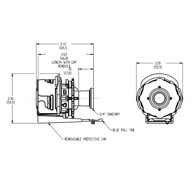 3/4" Sanitary AseptiQuik® Coupling Body (Insert Sold Separately)