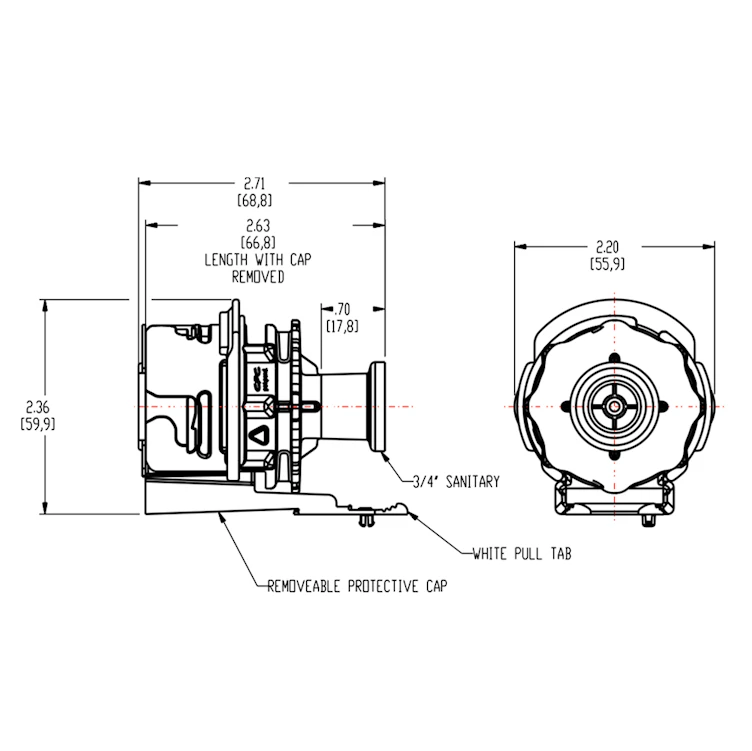 3/4" Sanitary AseptiQuik® High Temperature Coupling Body (Insert Sold Separately)