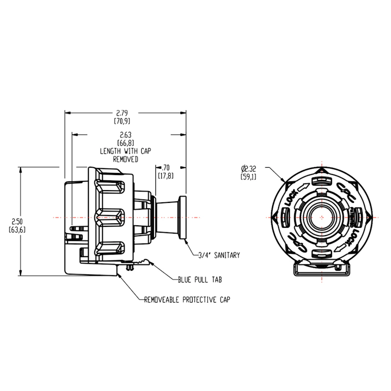 3/4" Sanitary AseptiQuik® Coupling Insert (Body Sold Separately)