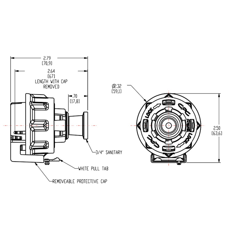 3/4" Sanitary AseptiQuik® High Temperature Coupling Insert (Body Sold Separately)