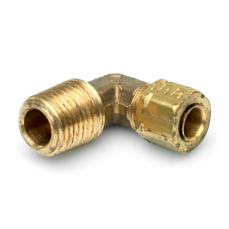 1/4" Tube x 1/4" MPT Brass Compress-Align® Male Elbow