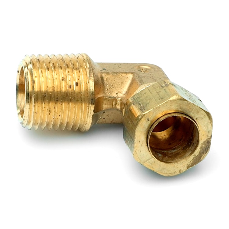 1/2" Tube x 1/2" MPT Brass Compress-Align® Male Elbow