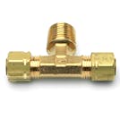 1/4" Tube x 1/4" Tube x 1/4" MPT Brass Compress-Align® Male Branch Tee