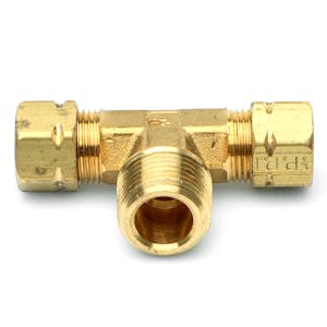 3/8" Tube x 3/8" Tube x 3/8" MPT Brass Compress-Align® Male Branch Tee