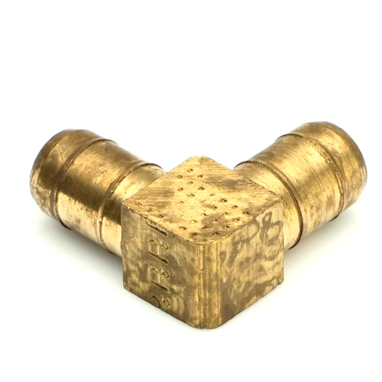 3/8" ID Tube x 3/8" ID Tube Dubl-Barb® Brass Union Elbow