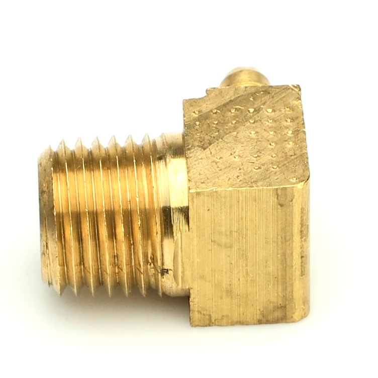 0.170" ID Tube x 1/4" MNPT Dubl-Barb® Brass Male Elbow