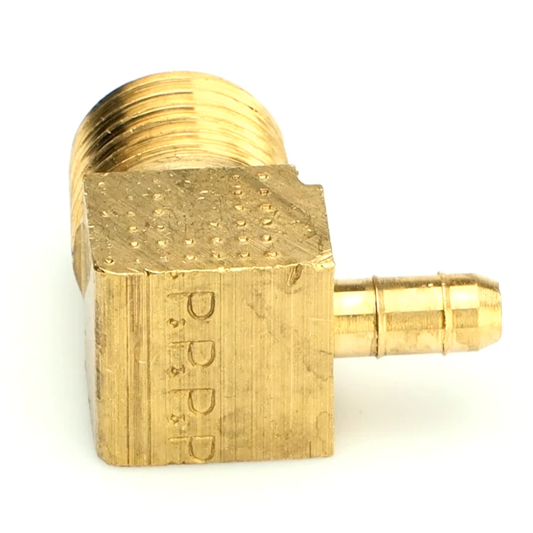 0.170" ID Tube x 1/4" MNPT Dubl-Barb® Brass Male Elbow