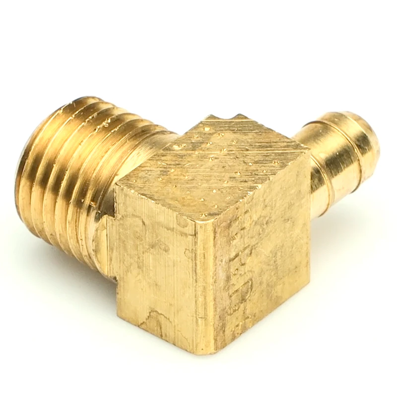 1/4" ID Tube x 1/4" MNPT Dubl-Barb® Brass Male Elbow