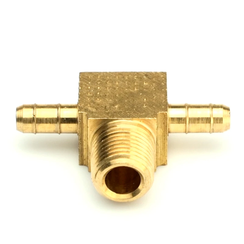 0.170" ID Tube x 1/8" MNPT Dubl-Barb® Brass Male Branch Tee