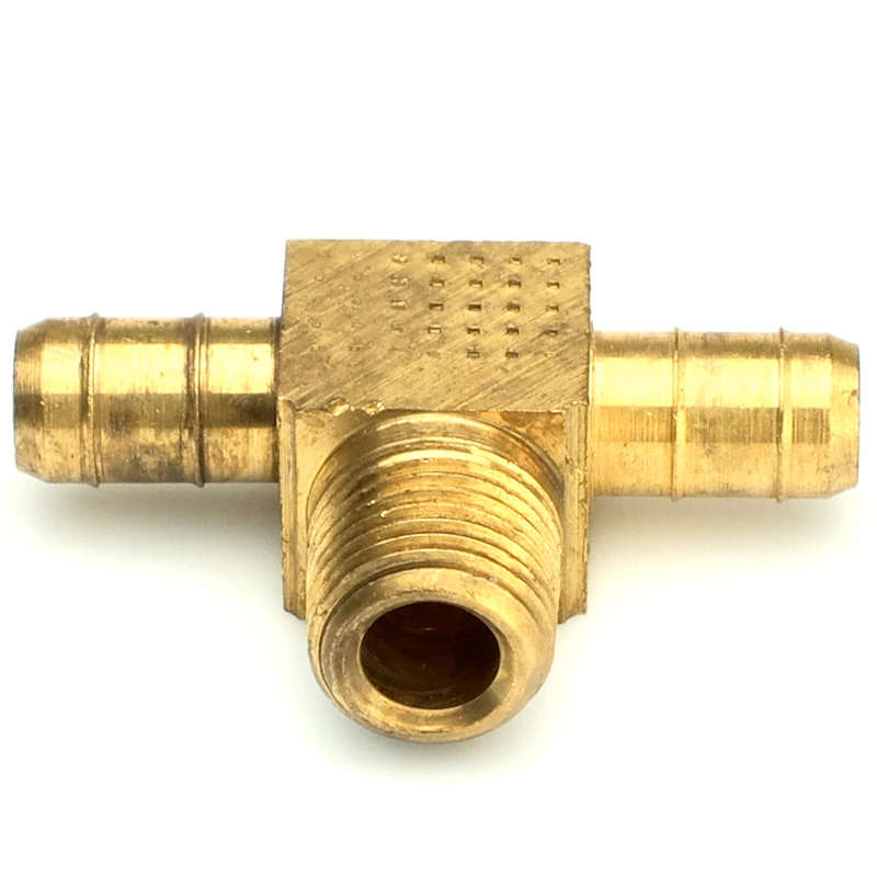 1/4" ID Tube x 1/8" MNPT Dubl-Barb® Brass Male Branch Tee