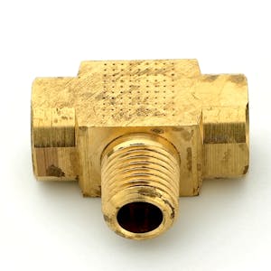 1/4" FPT x 1/4" FPT x 1/4" MPT Brass Male Branch Tee