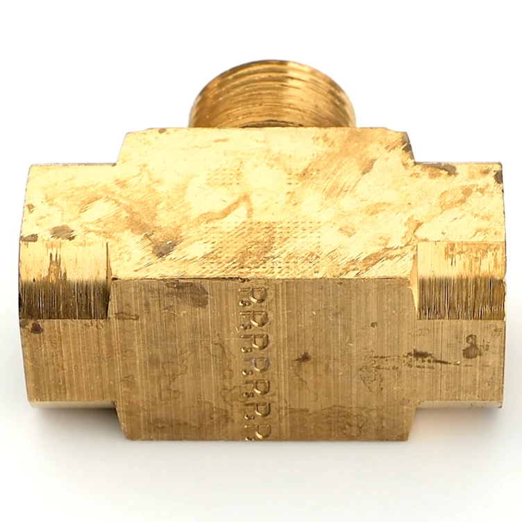 1/2" FPT x 1/2" FPT x 1/2" MPT Brass Male Branch Tee