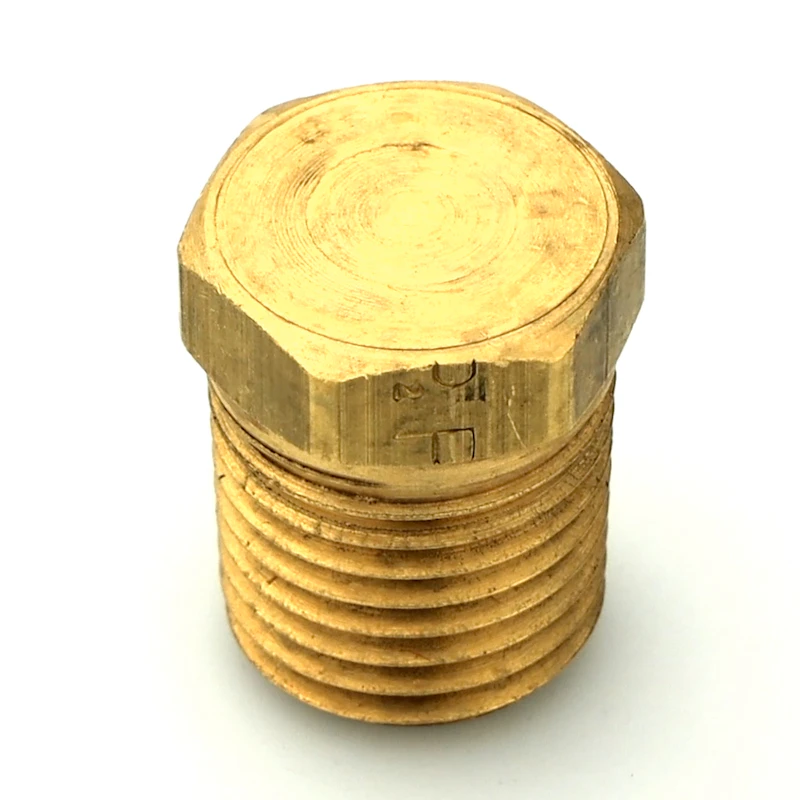 1/4" MPT Brass Hex Head Plug