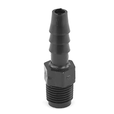 1/8" MNPT x 1/4" Hose ID Black HDPE Adapter