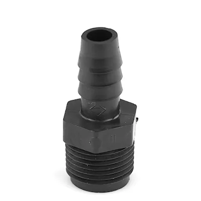 3/8" MNPT x 3/8" Hose ID Black HDPE Adapter