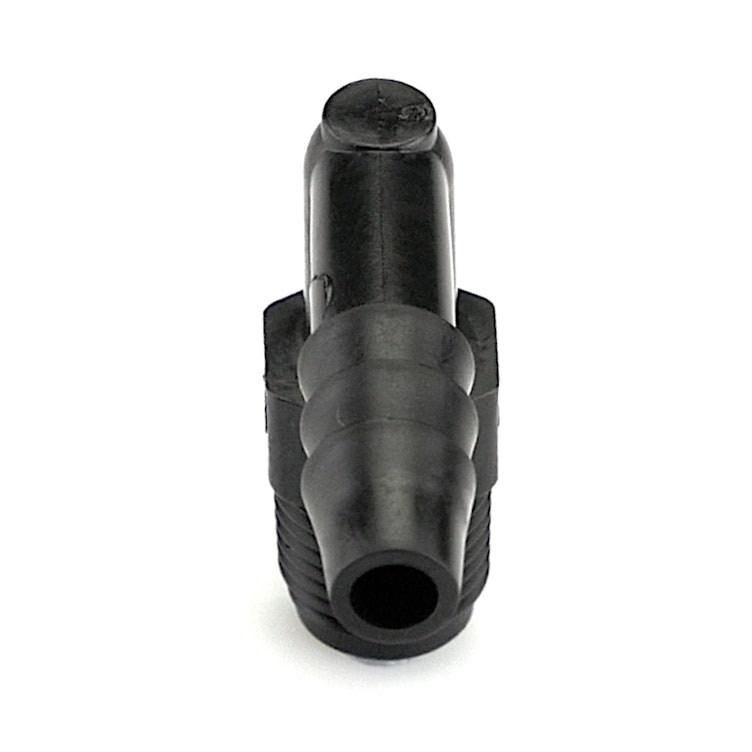 1/8" NPT x 1/4" Hose ID Black HDPE Elbow