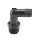 1/2" NPT x 5/8" Hose ID Black HDPE Elbow