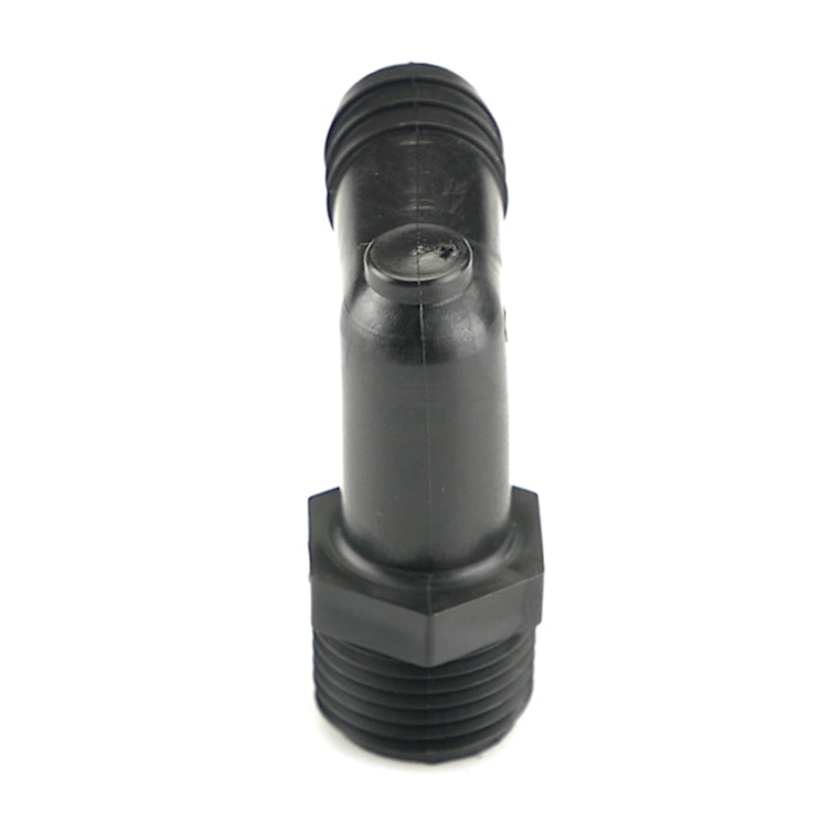 1/2" NPT x 5/8" Hose ID Black HDPE Elbow