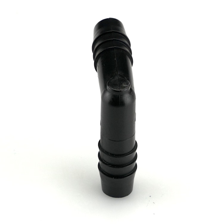 3/8" Hose ID x 3/8" Hose ID Black HDPE Elbow