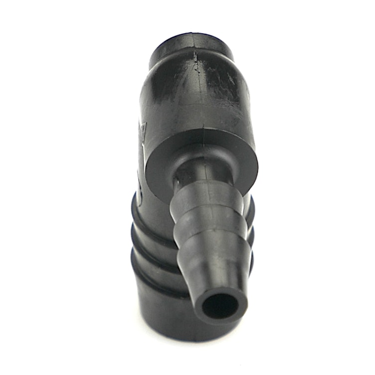 1/2" Hose ID x 1/4" Hose ID Black HDPE Elbow
