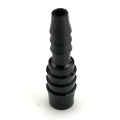 3/8" Hose ID x 1/4" Hose ID Black HDPE Reducer Connector