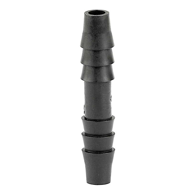 1/4" Hose ID x 1/4" Hose ID Black HDPE Connector