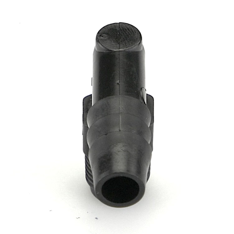 1/8" NPT x 5/16" Hose ID Black HDPE Elbow