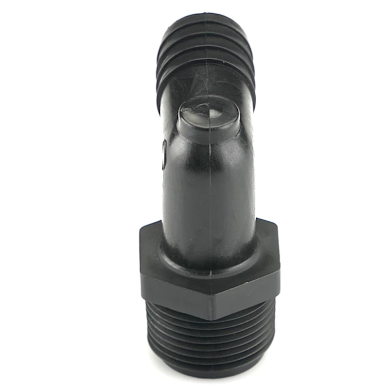 3/4" NPT x 3/4" Hose ID Black HDPE Elbow