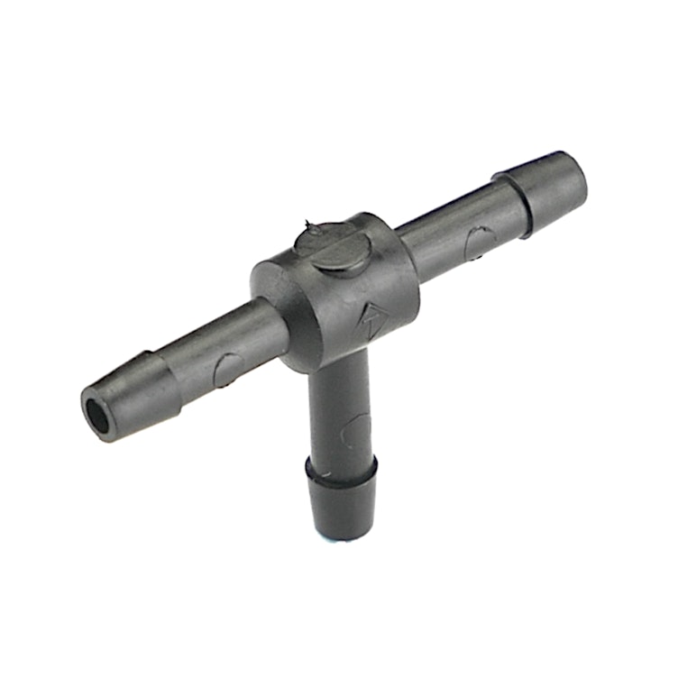 1/8" x 1/8" x 1/8" Hose ID Black HDPE Tee