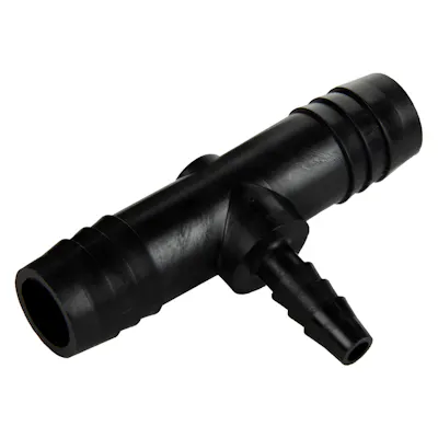 1/4" x 5/8" x 5/8" Hose ID Black HDPE Tee