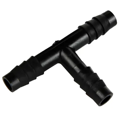 5/16" x 5/16" x 5/16" Hose ID Black HDPE Tee