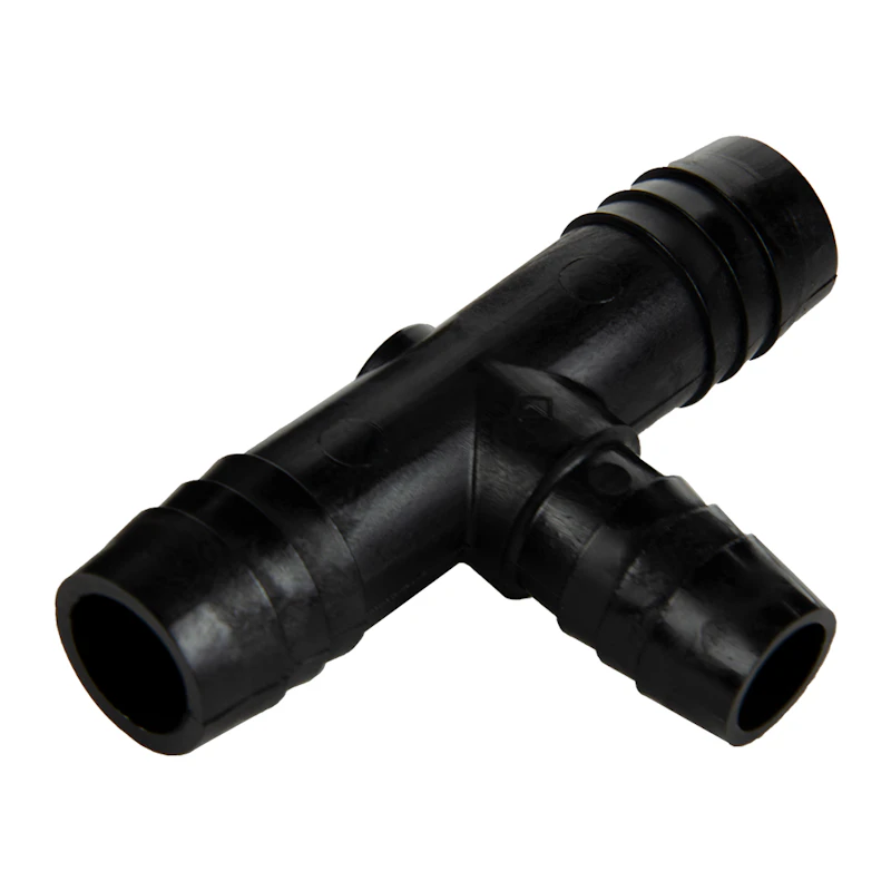 1/2" x 5/8" x 5/8" Hose ID Black HDPE Tee