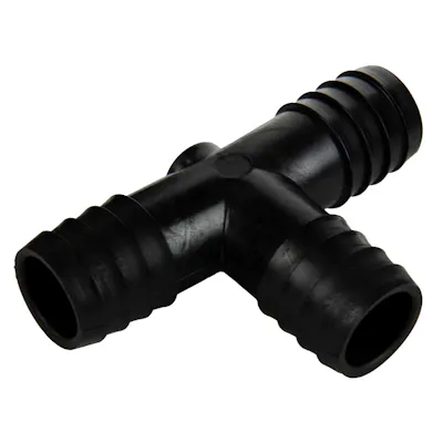 3/4" x 3/4" x 3/4" Hose ID Black HDPE Tee