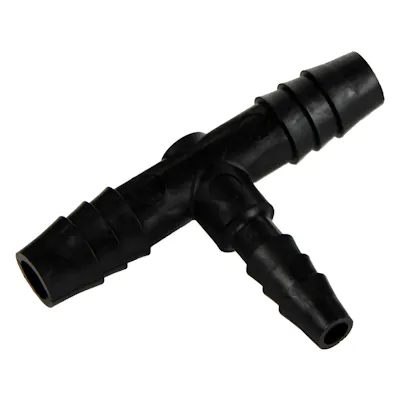 1/4" x 3/8" x 3/8" Hose ID Black HDPE Tee