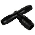 1/2" x 3/8" x 3/8" Hose ID Black HDPE Tee
