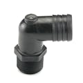 3/4" NPT x 1" Hose ID Black HDPE Elbow