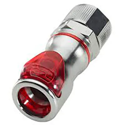 3/8" ID x 1/2" OD Compression Nut Chrome-Plated Brass Valved Body - Red (Insert Sold Separately)