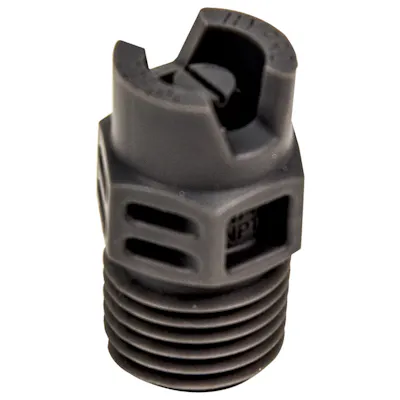 25° Gray PVDF Flat Fan 1/4" MNPT Spray Nozzle - Size 20