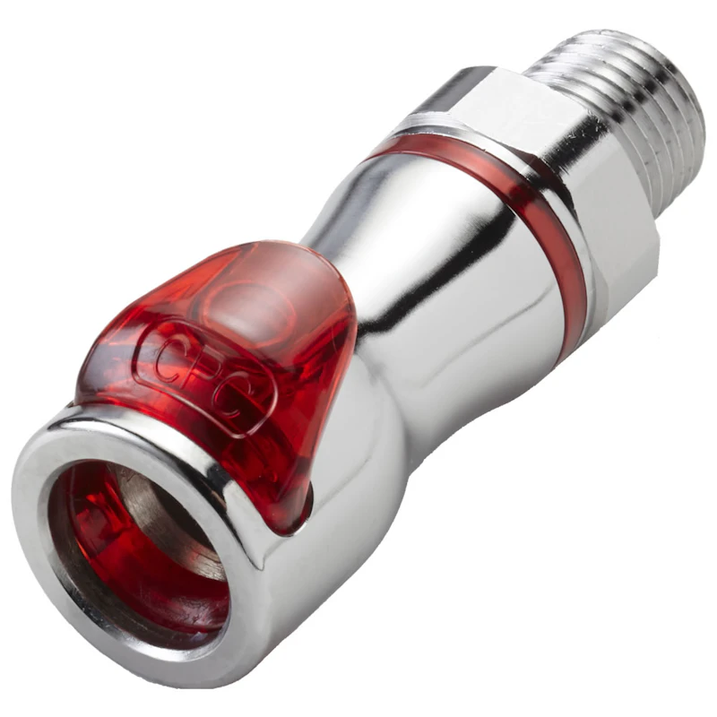 3/8" NPT LQ4 Chrome-Plated Brass Valved Body - Red (Insert Sold Separately)