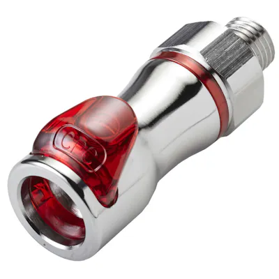 1/4 SAE-04 LQ4 Chrome-Plated Brass Valved Body - Red (Insert Sold Separately)